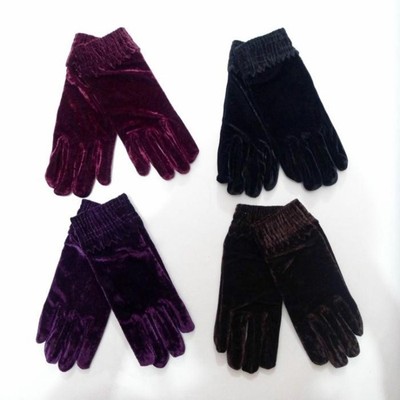 Solid Velvet Evening Gloves