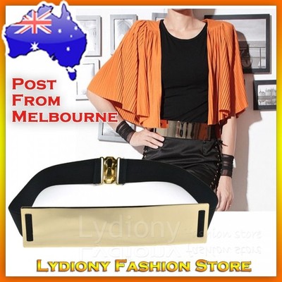 Metallic Mirror Shiny Plate Waist Belt