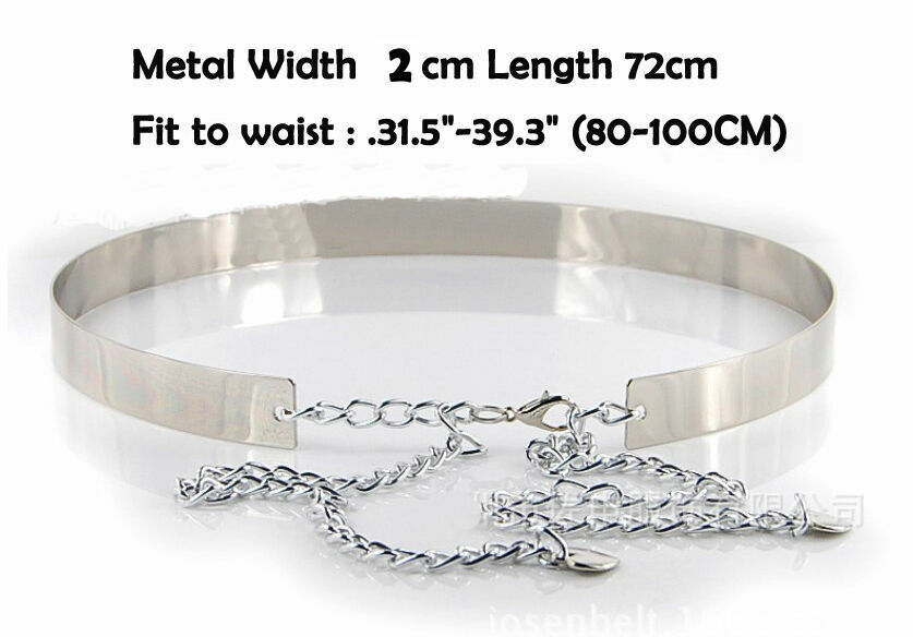 Silver Plate Women High Waist Chain Belt