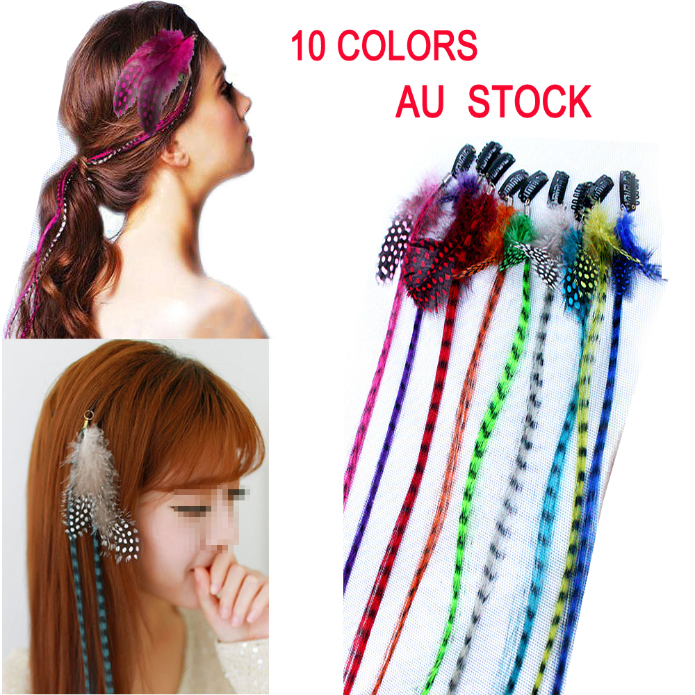 Feather Clip In On Color Long Hair Decoration Highlights Extensions Drama Party