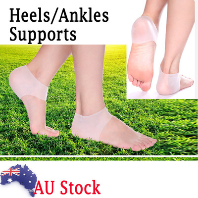 New Healing Sleeves Silicone Gel Heel and Ankle Supports Pain Relief Cushion  